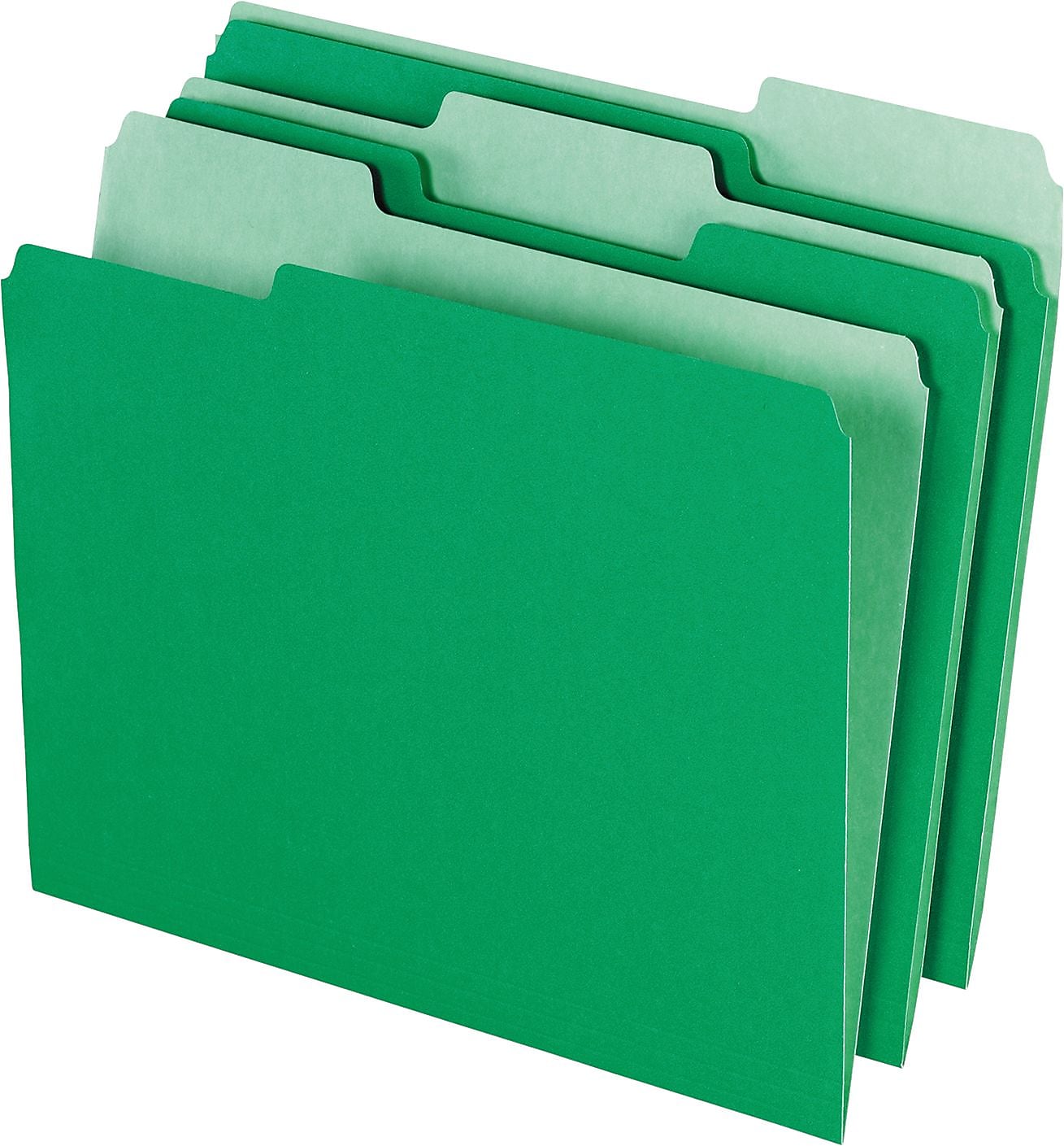 Pendaflex® Colored File Folders, Letter, Green/Light Green, 100/Box