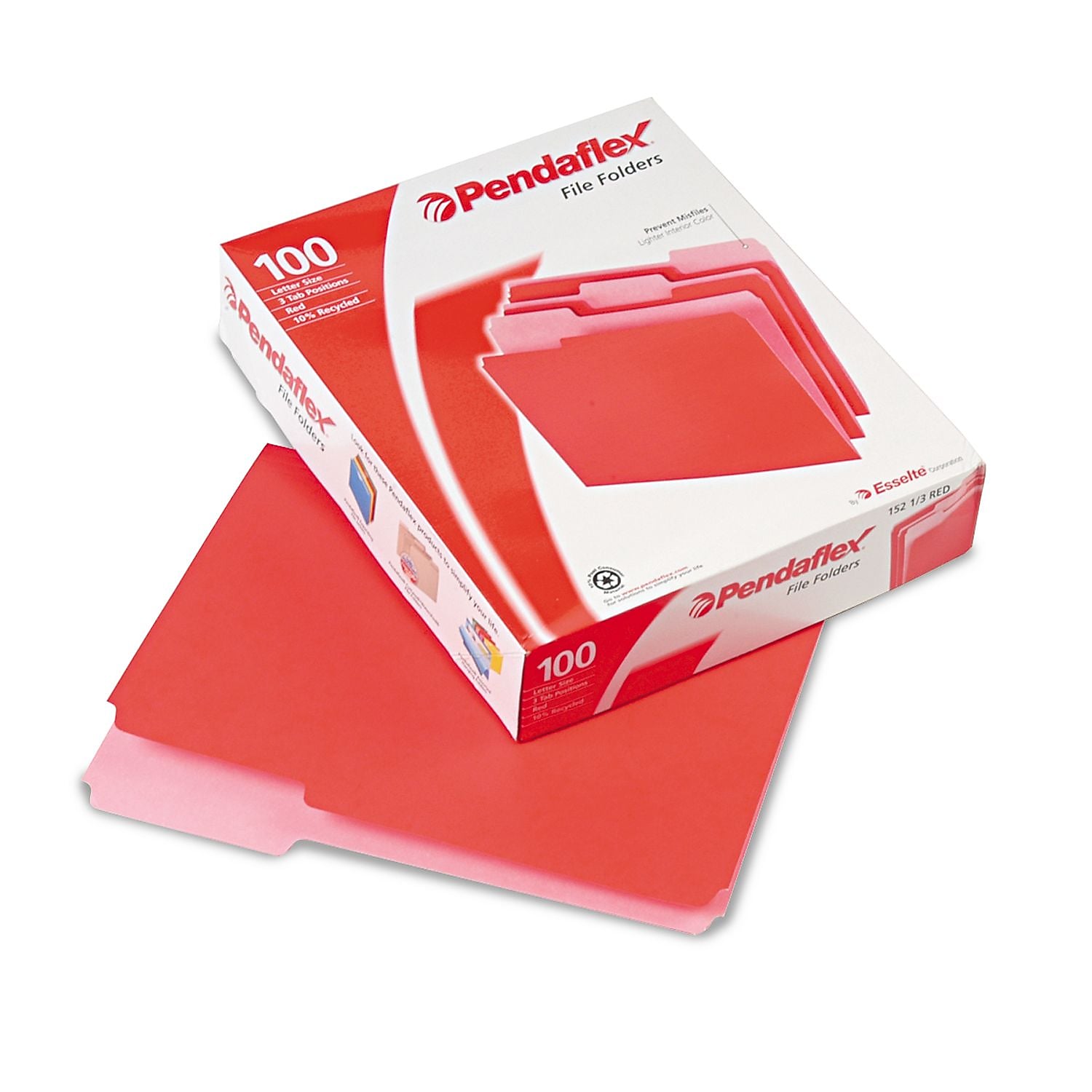 Pendaflex® Colored File Folders, Letter, Red, 100/Box