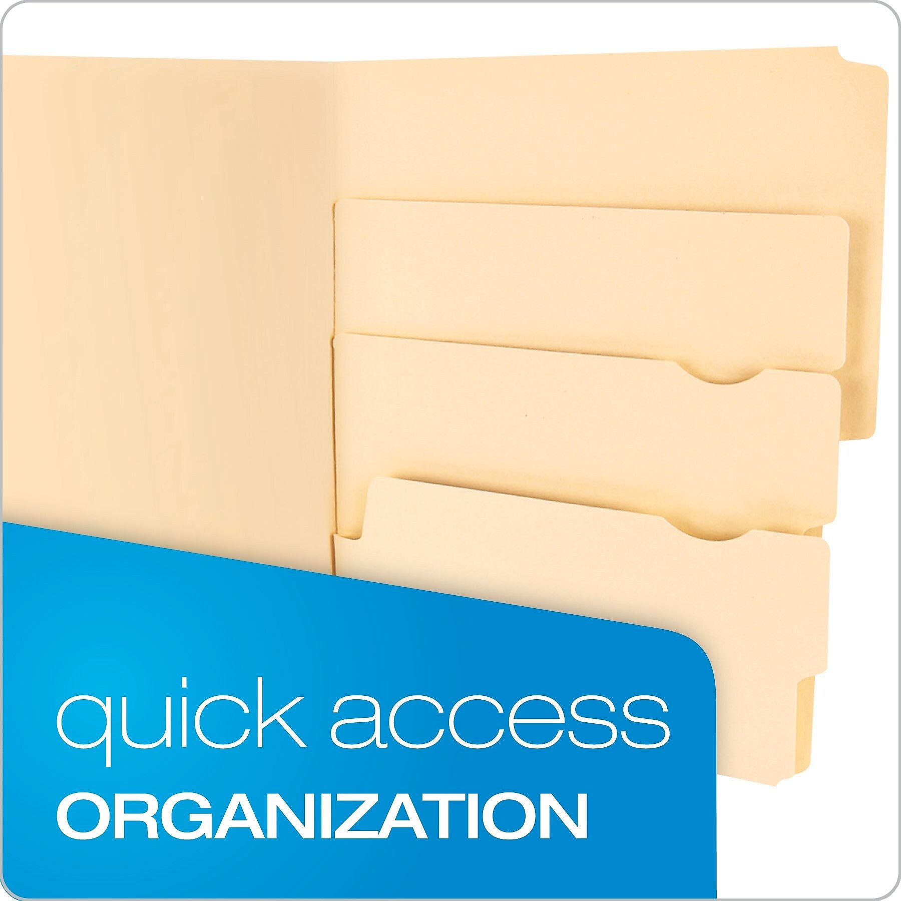 Pendaflex® Divide It Up® 4-Tab File Folder, Letter Size, Manila, 24/Pack
