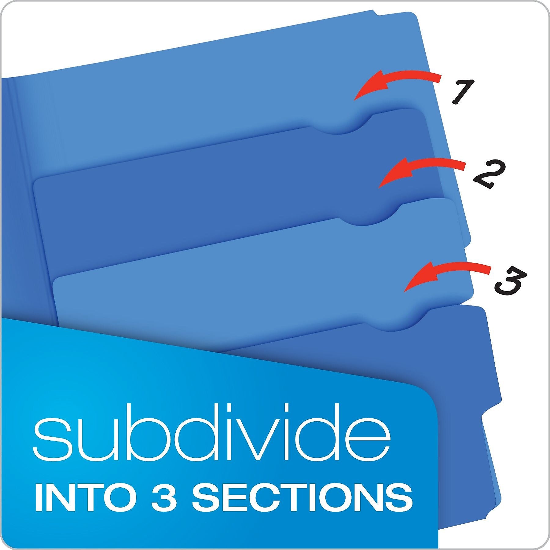 Pendaflex® Divide It Up® 4-Tab File Folder, Letter Size, Multicolor, 24/Pack