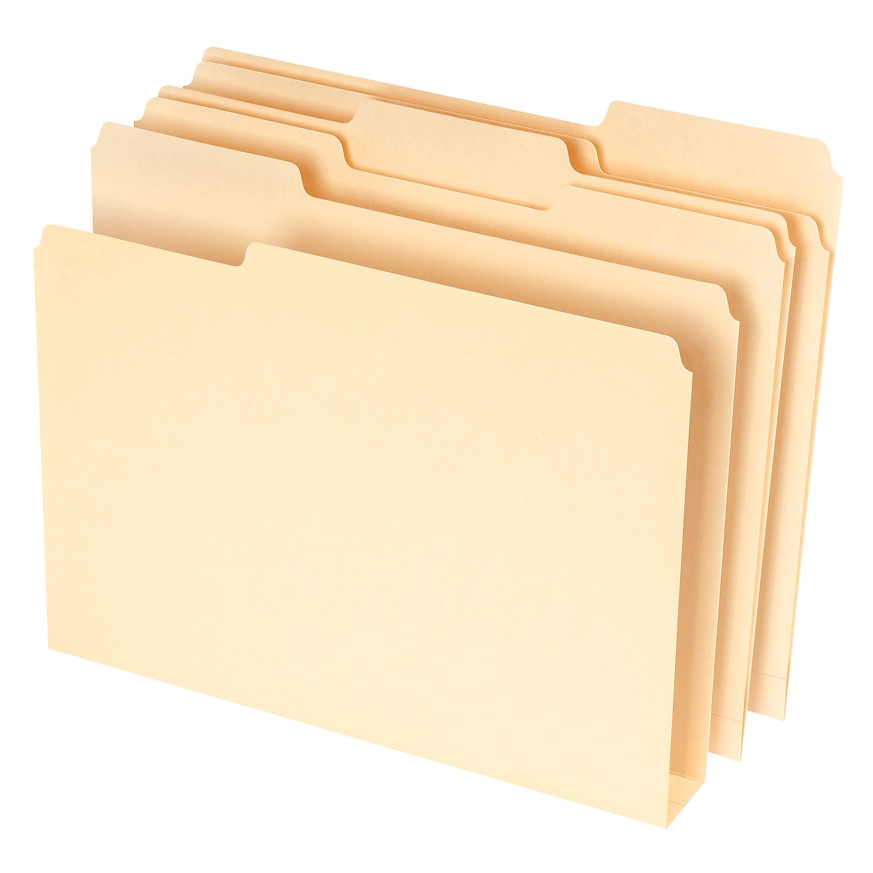 Pendaflex® Double Stuff® 3-Tab File Folder, Letter Size, Manila, 50/Box