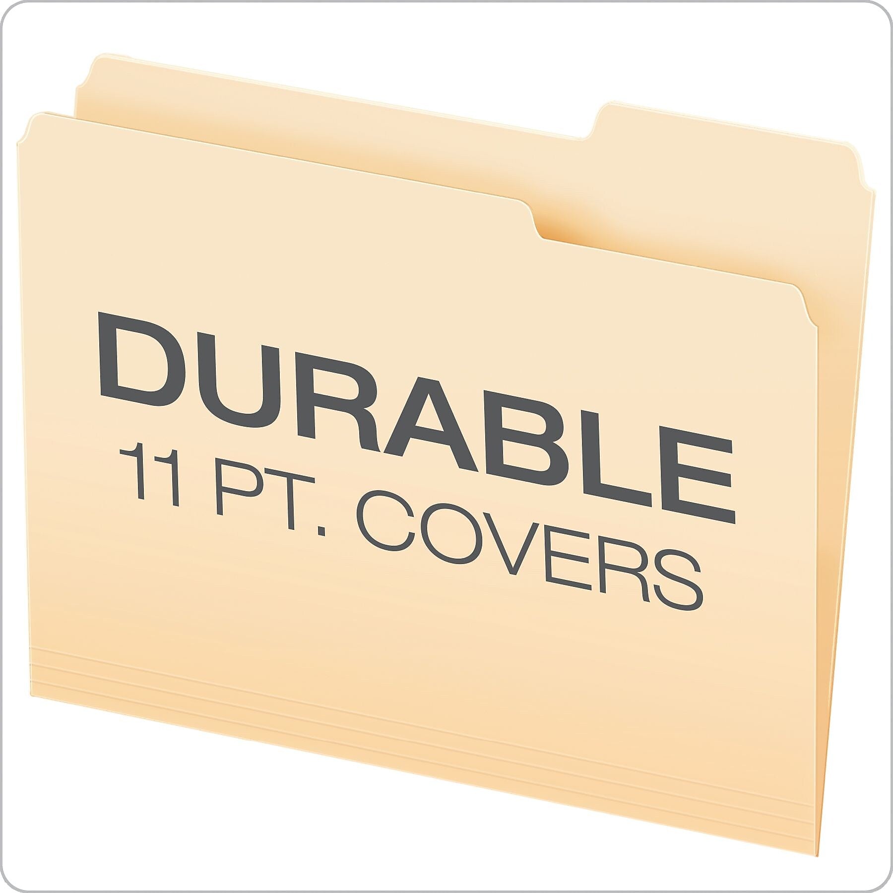 Pendaflex® Double Stuff® 3-Tab File Folder, Letter Size, Manila, 50/Box