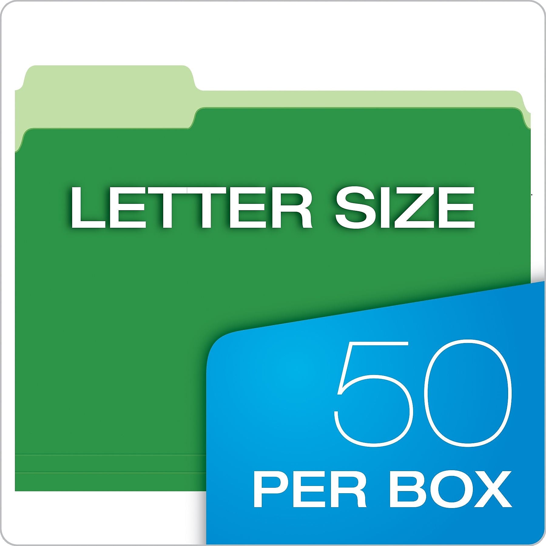Pendaflex Double Stuff 3-Tab File Folder, Letter Size, Multicolor, 50/Box