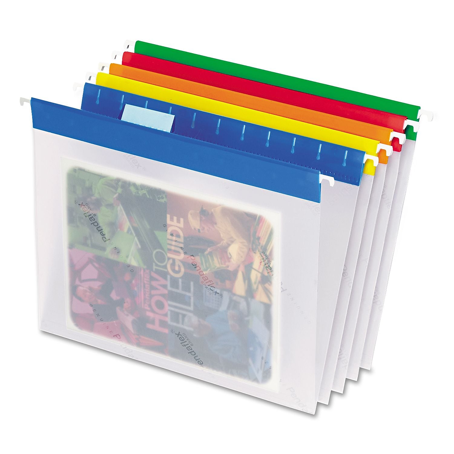 Pendaflex EasyView™ Poly Hanging File Folders, Assorted Color Bar, Letter, Holds 8 1/2