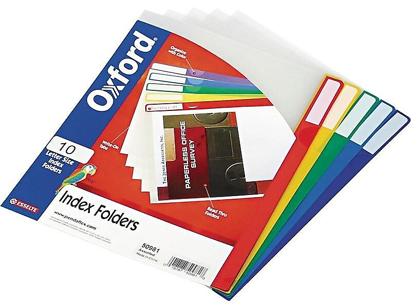 Pendaflex File Folder, 2/5-Cut Tab, Letter Size, Multicolor, 10/Pack
