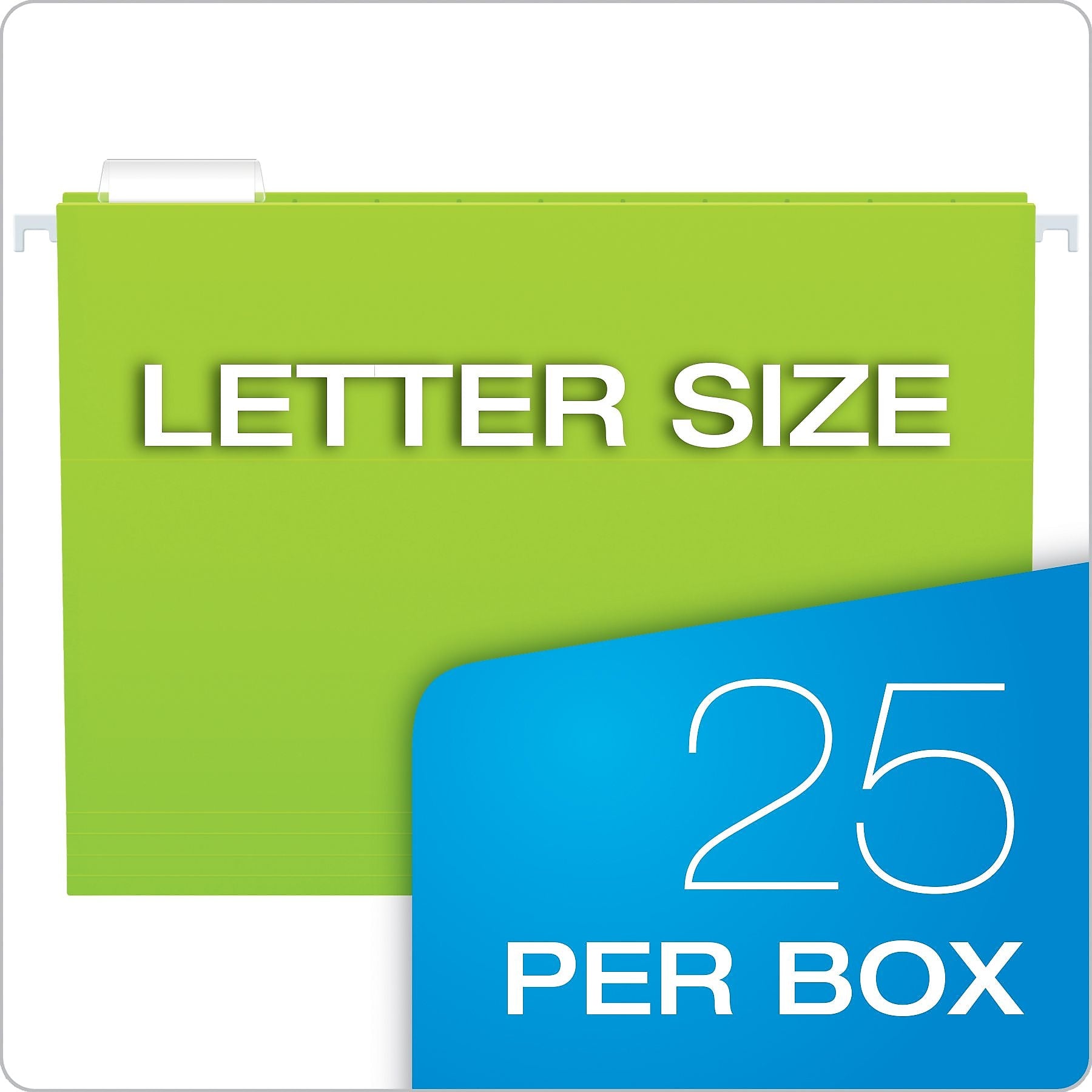Pendaflex Glow 5-Tab Hanging File Folders, Letter Size, Multicolor, 25/Box