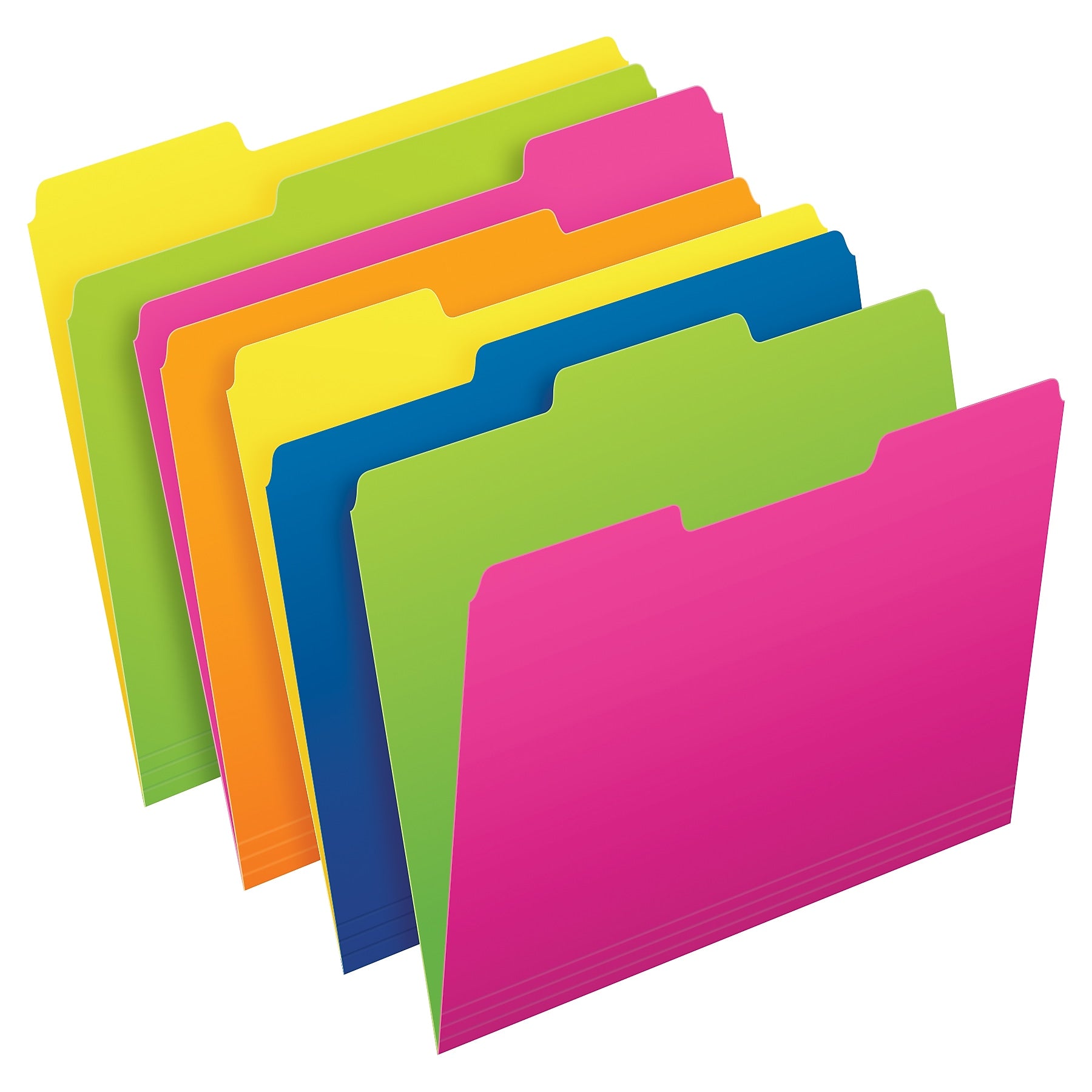 Pendaflex Glow Twisted 3-Tab File Folder, Letter Size, Multicolor, 12/Pack