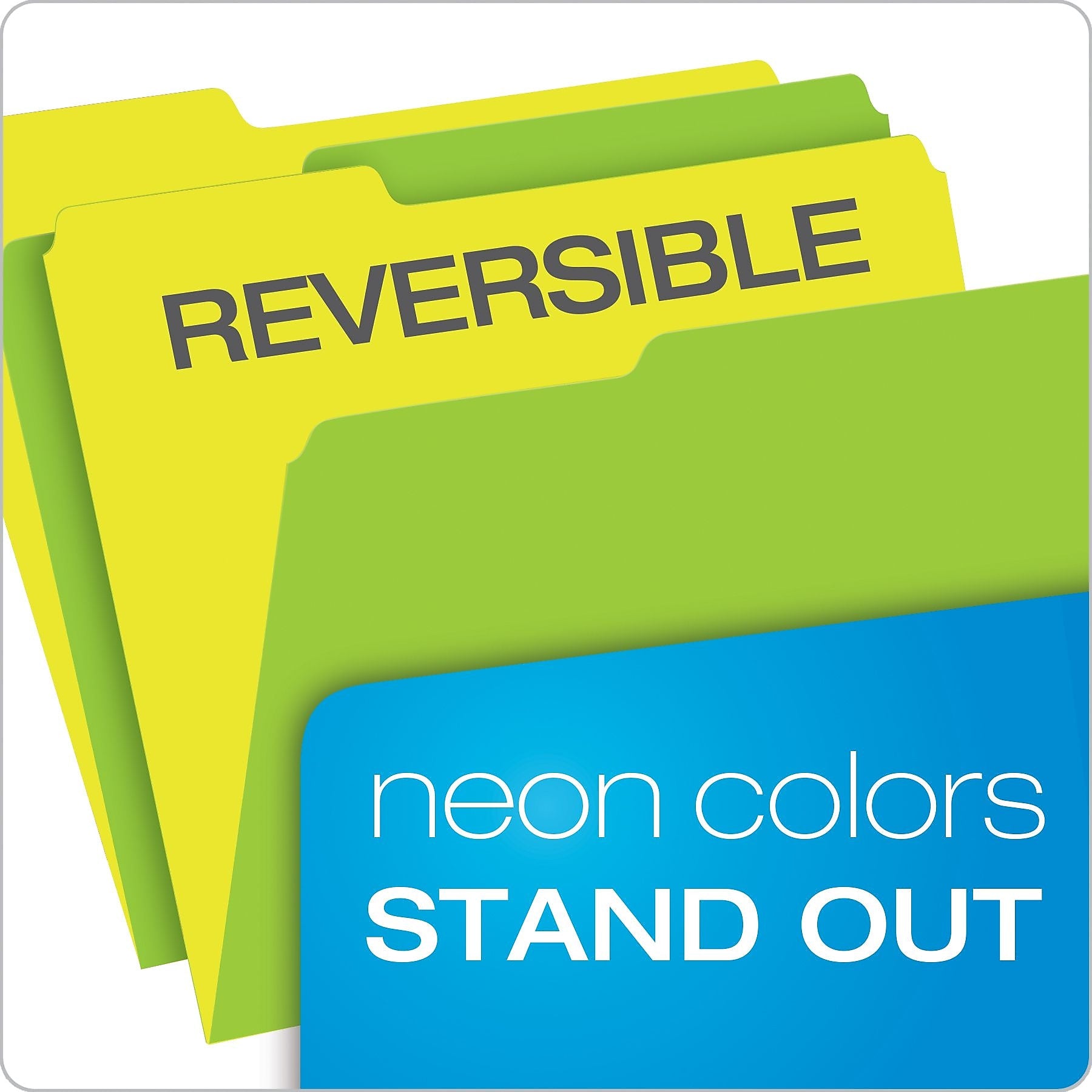 Pendaflex Glow Twisted 3-Tab File Folder, Letter Size, Multicolor, 12/Pack