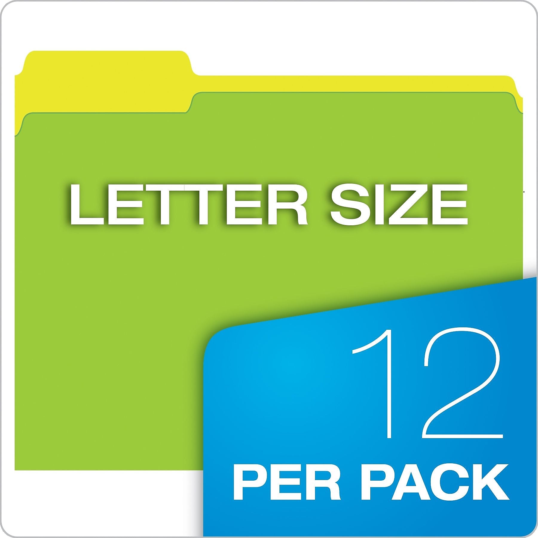 Pendaflex Glow Twisted 3-Tab File Folder, Letter Size, Multicolor, 12/Pack