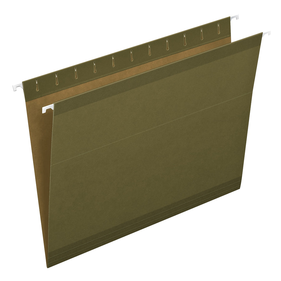 Pendaflex Hanging File Folder, 5-Tab, Letter Size, Green, 25/Box