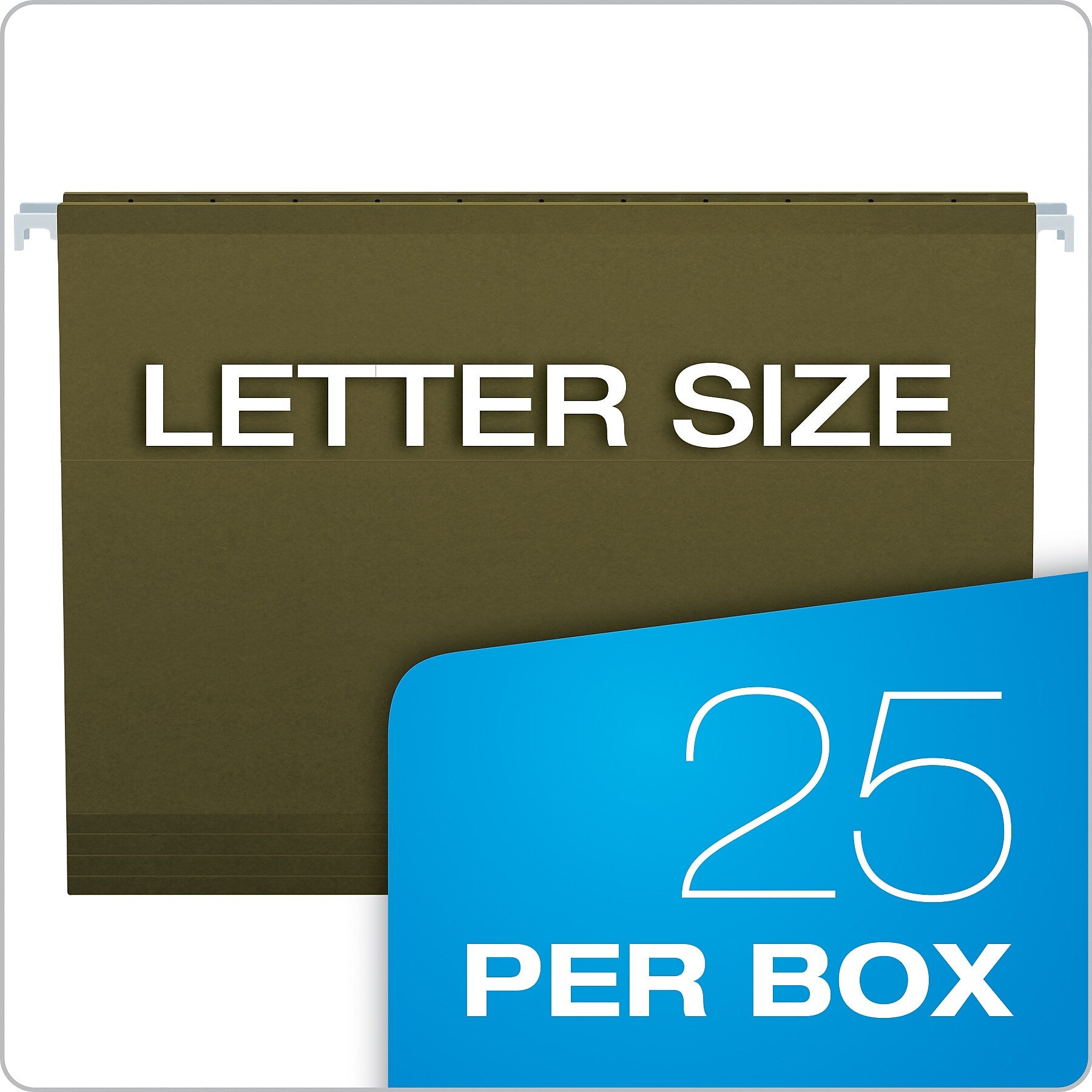 Pendaflex Hanging File Folder, 5-Tab, Letter Size, Green, 25/Box