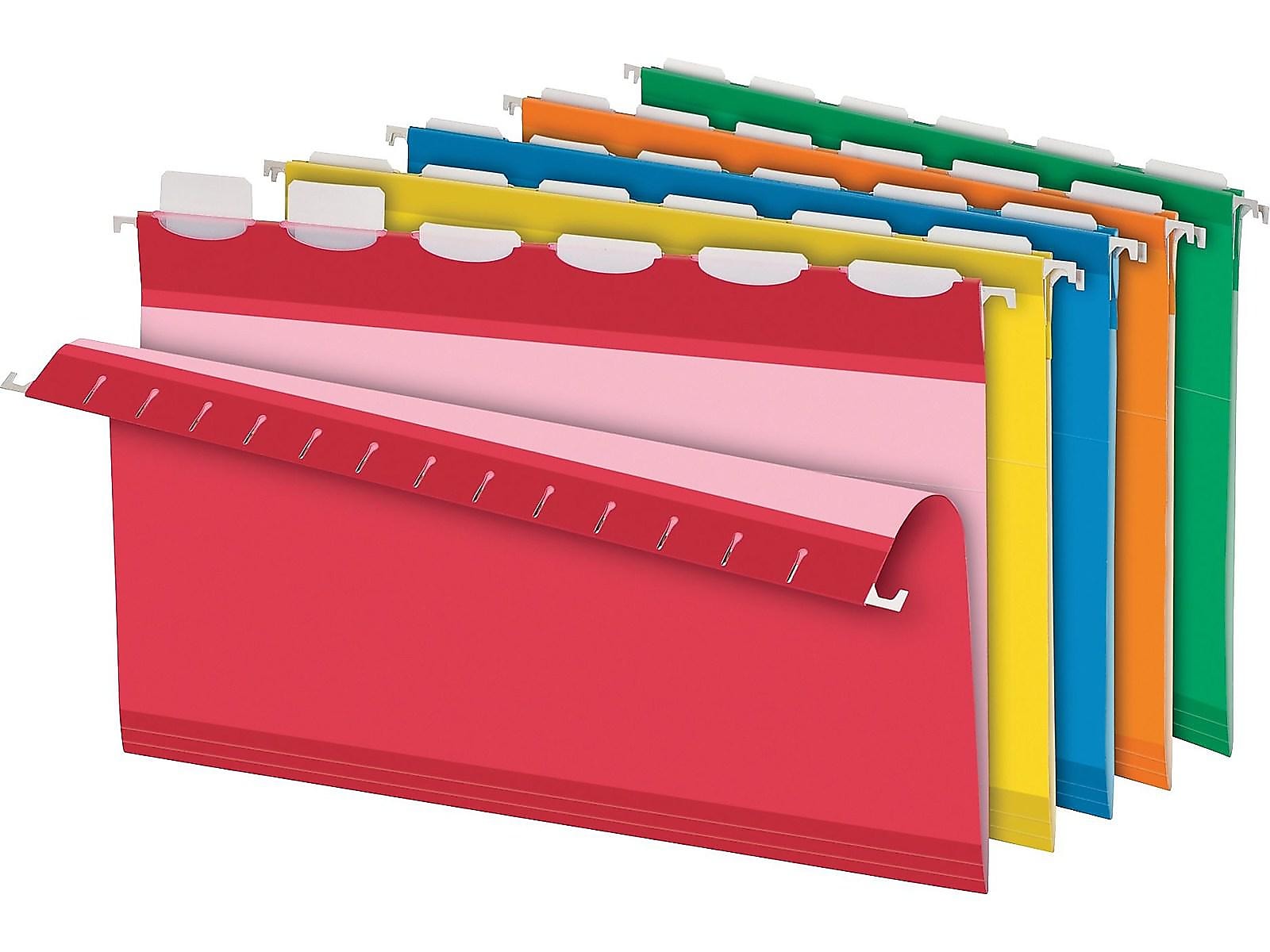 Pendaflex Hanging File Folder, Expansion, 6-Tab, Legal Size, Assorted, 25/Box