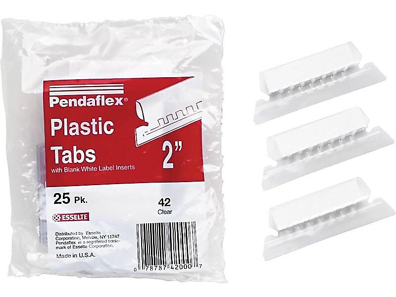 Pendaflex Hanging File Folder Tabs, 1/5-Cut, Clear, 25/Pack