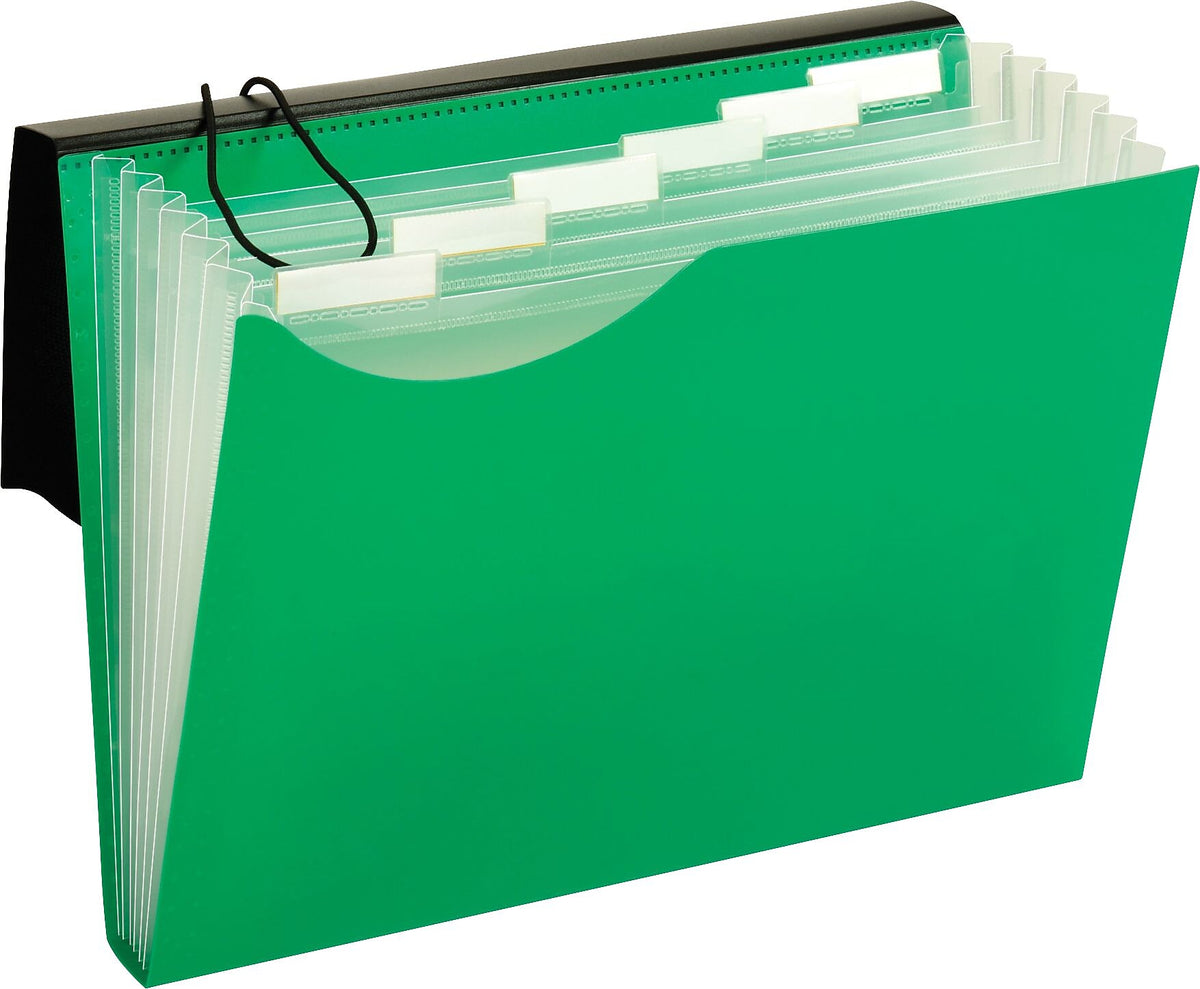 Pendaflex Plastic Accordion File, 7-Pocket, Letter, Green