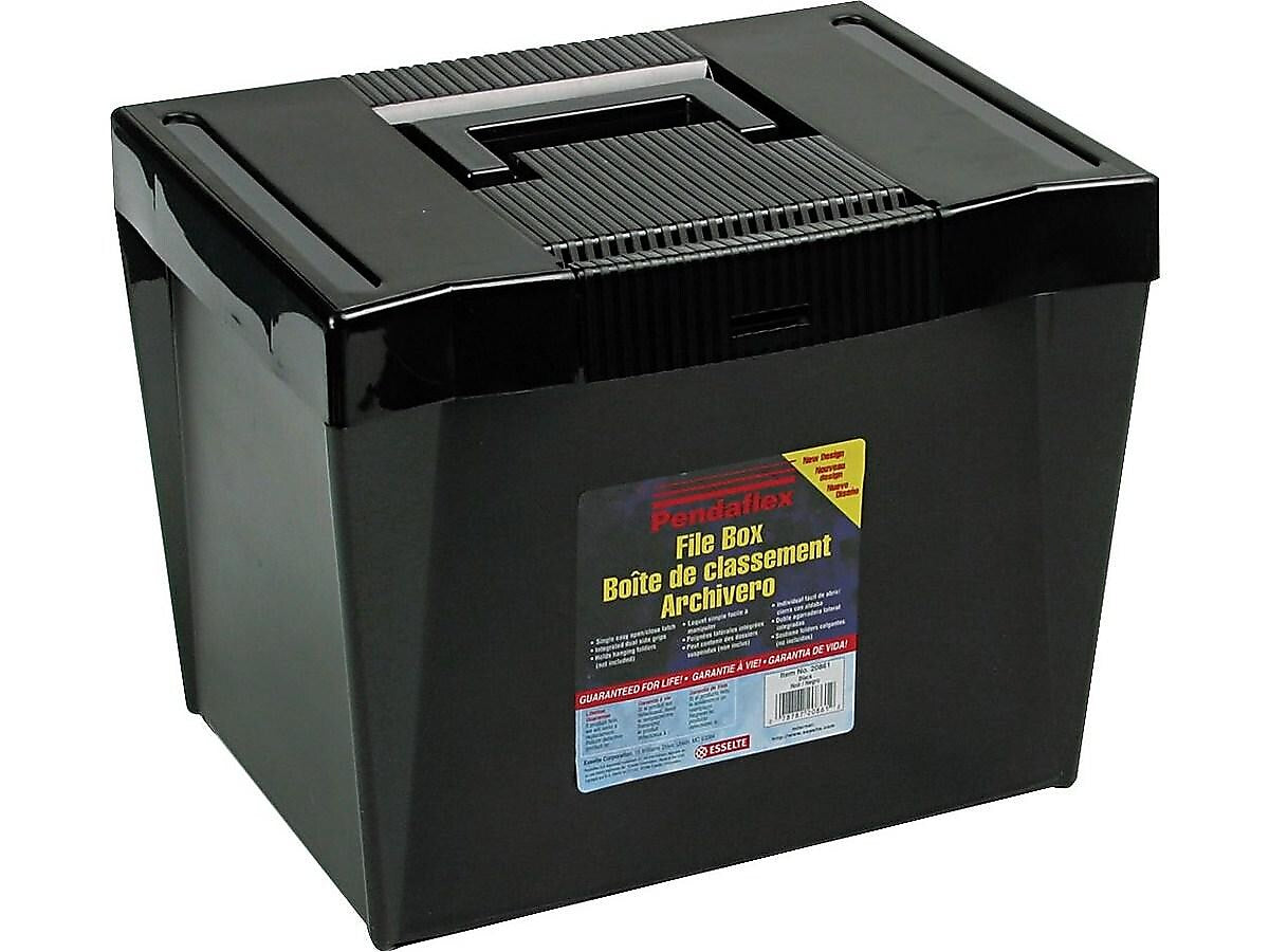 Pendaflex Portable Hanging File Box, Letter Size, Black