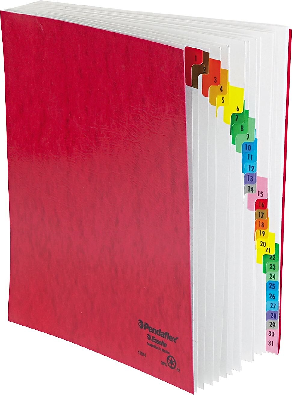 Pendaflex Pressguard Indexed Desk File, Numerical Index, Red