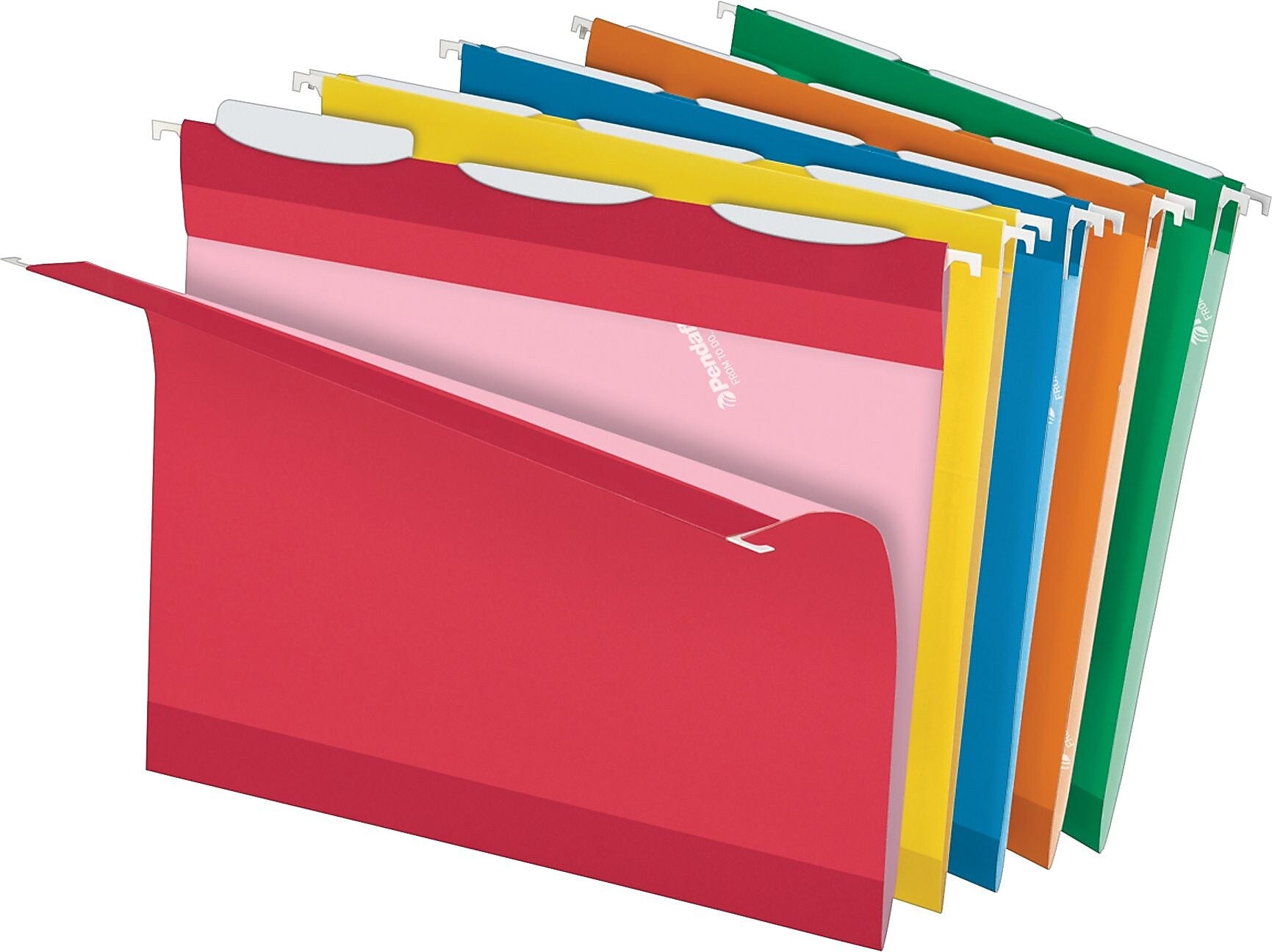 Pendaflex Ready-Tab 10 Premium Reinforced Hanging File Folder, 3-Tab, Letter, Assorted Colors, 25/Box