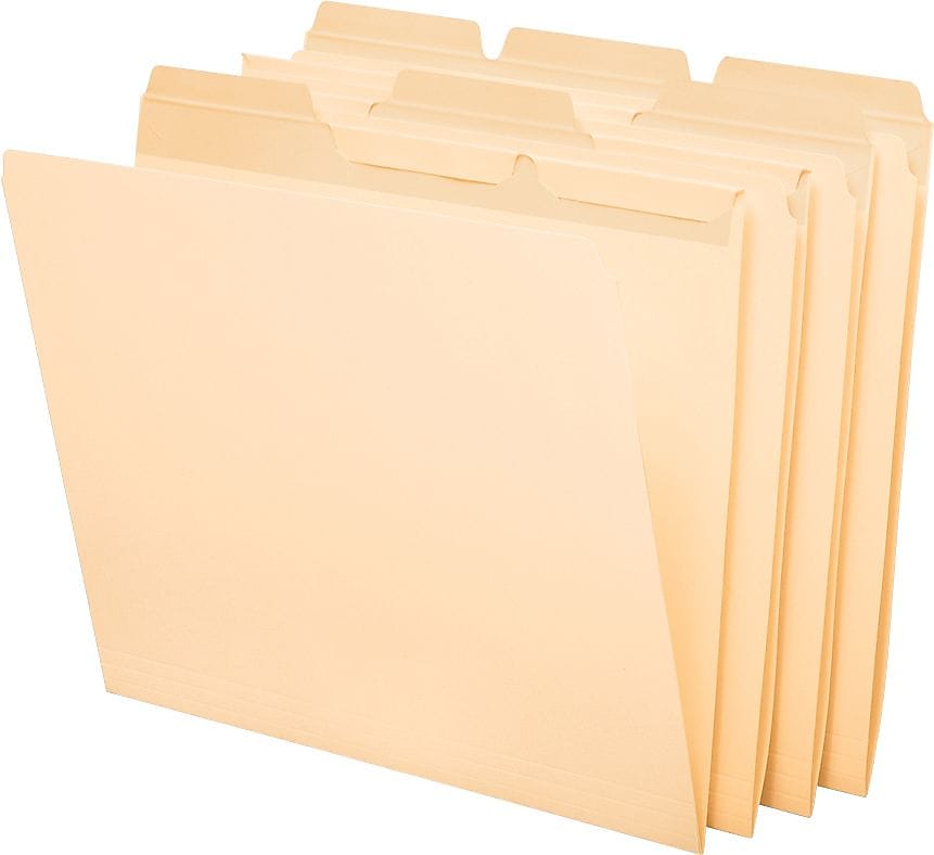 Pendaflex Ready-Tab File Folders, Letter Size, 3 Tab, Manila, 50/Box