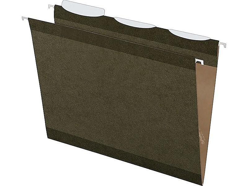 Pendaflex Ready-Tab Reinforced Hanging File Folders, 3-Tab, Letter Size, Standard Green, 25/Box