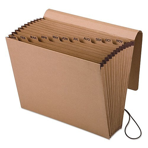 Pendaflex Reinforced Accordion File, Monthly Index, 12 Pocket, Letter Size, Redrope