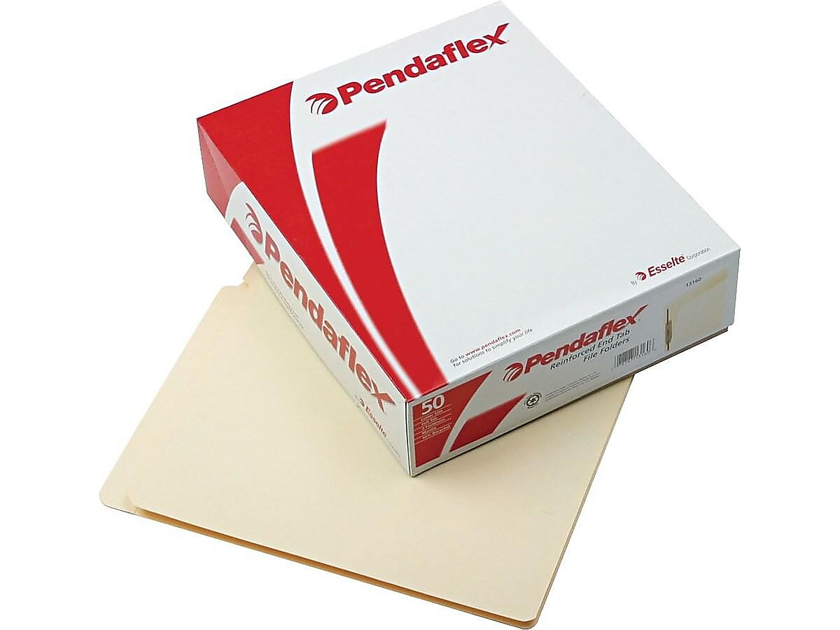 Pendaflex Reinforced End-Tab Classification Folders, Straight-Cut Tab, Letter Size, Manila, 50/Box