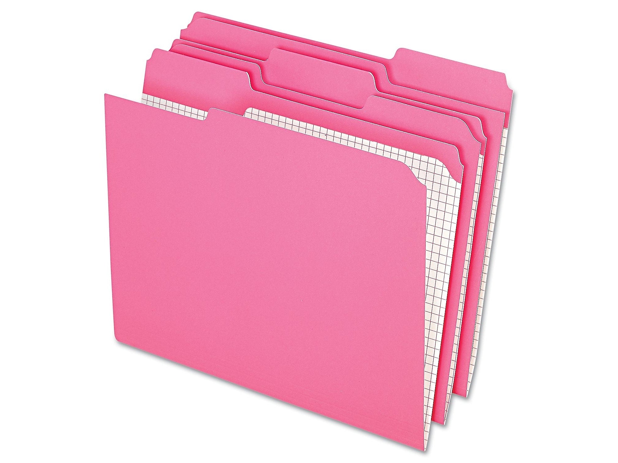 Pendaflex Reinforced File Folders, 1/3 Cut Tab, Letter Size, Pink, 100/Box