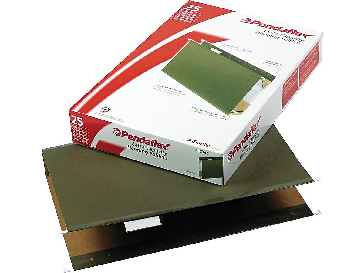 Pendaflex Reinforced Hanging File Folders, Extra Capacity, 5-Tab, Legal Size, 2