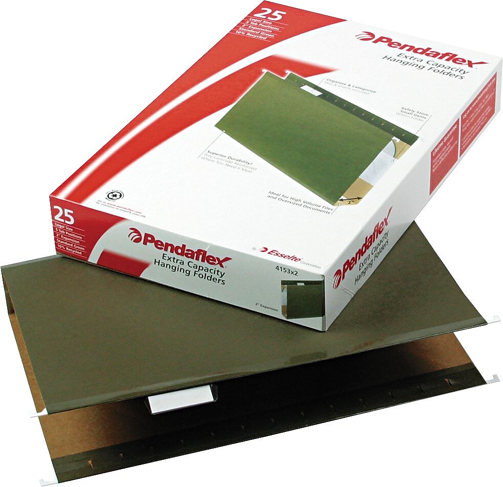 Pendaflex Reinforced Hanging File Folders, Extra Capacity, 5-Tab, Legal Size, 2