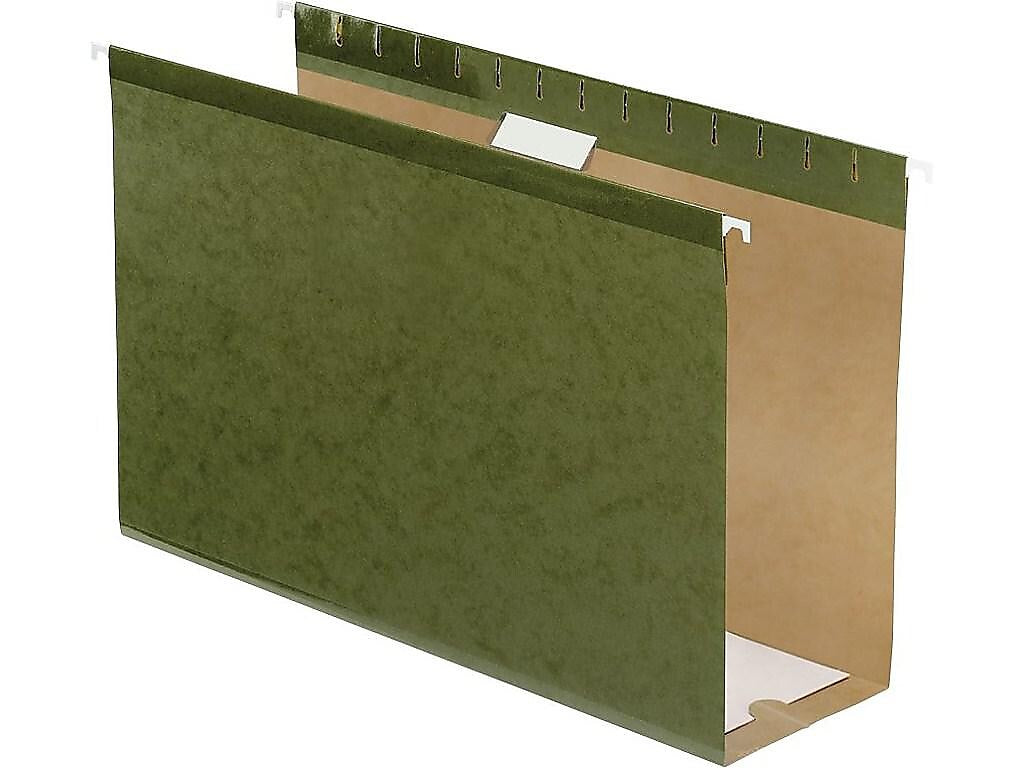 Pendaflex Reinforced Hanging File Folders, Extra Capacity, 5-Tab, Legal Size, Standard Green, 25/Box