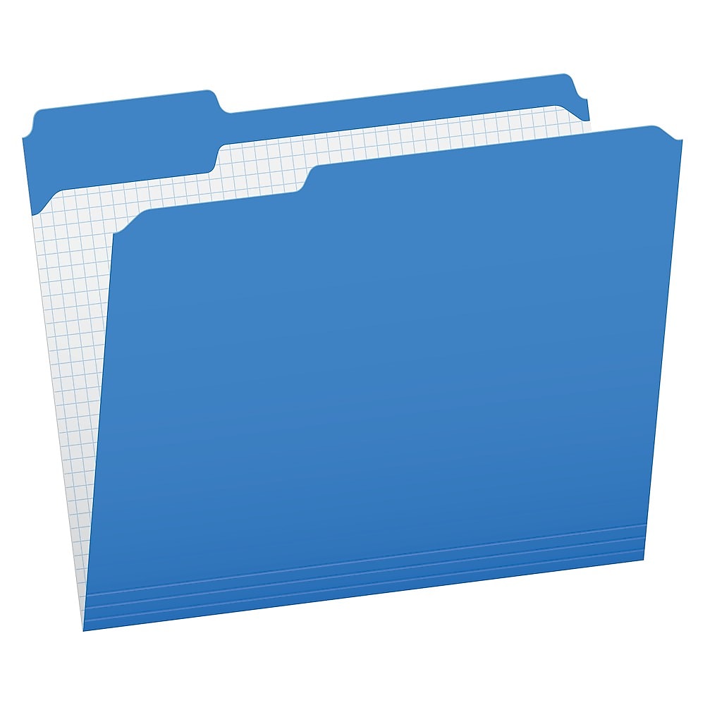 Pendaflex Reinforced Top File Folder, 1/3 Tab Cut, Blue, Letter Size, Holds 8 1/2