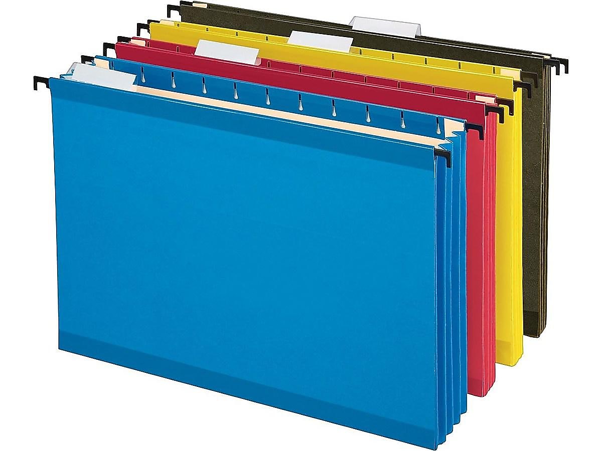 Pendaflex SureHook Reinforced Extra Capacity Hanging File Folders, Letter Size, Assorted Colors, 4/Pack