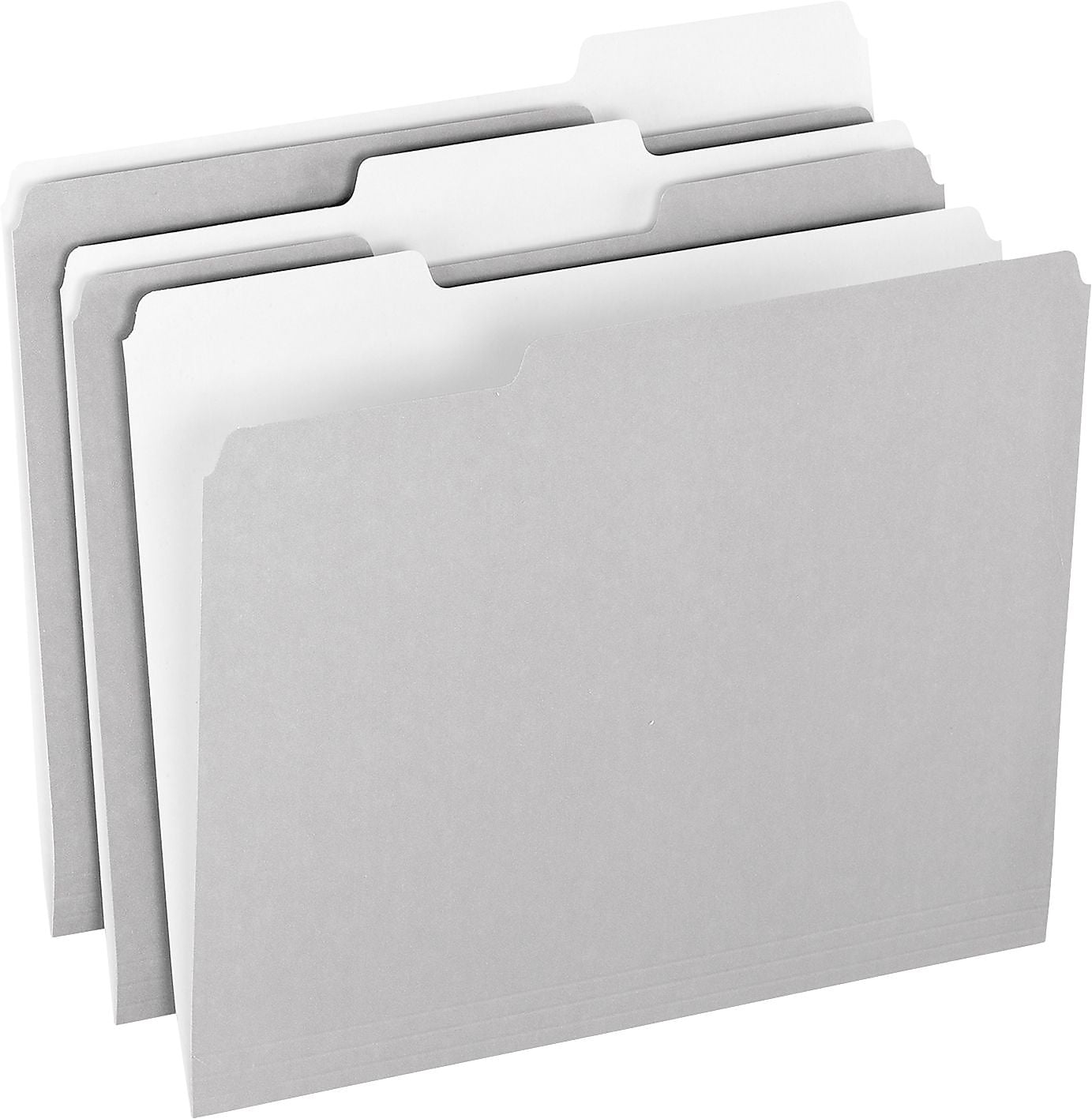 Pendaflex Two-Tone File Folder, 3 Tab, Letter Size, Gray, 100/Box