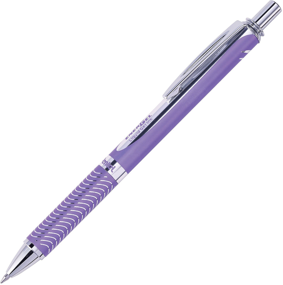 Pentel EnerGel Alloy RollerBall Retractable Gel Pen, Medium Point, Purple Ink