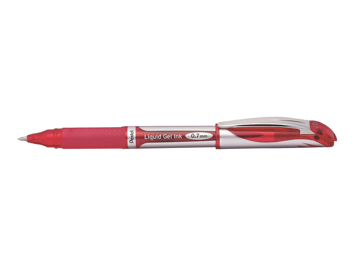 Pentel EnerGel Deluxe Gel Pens, Medium Point, Red Ink, Dozen