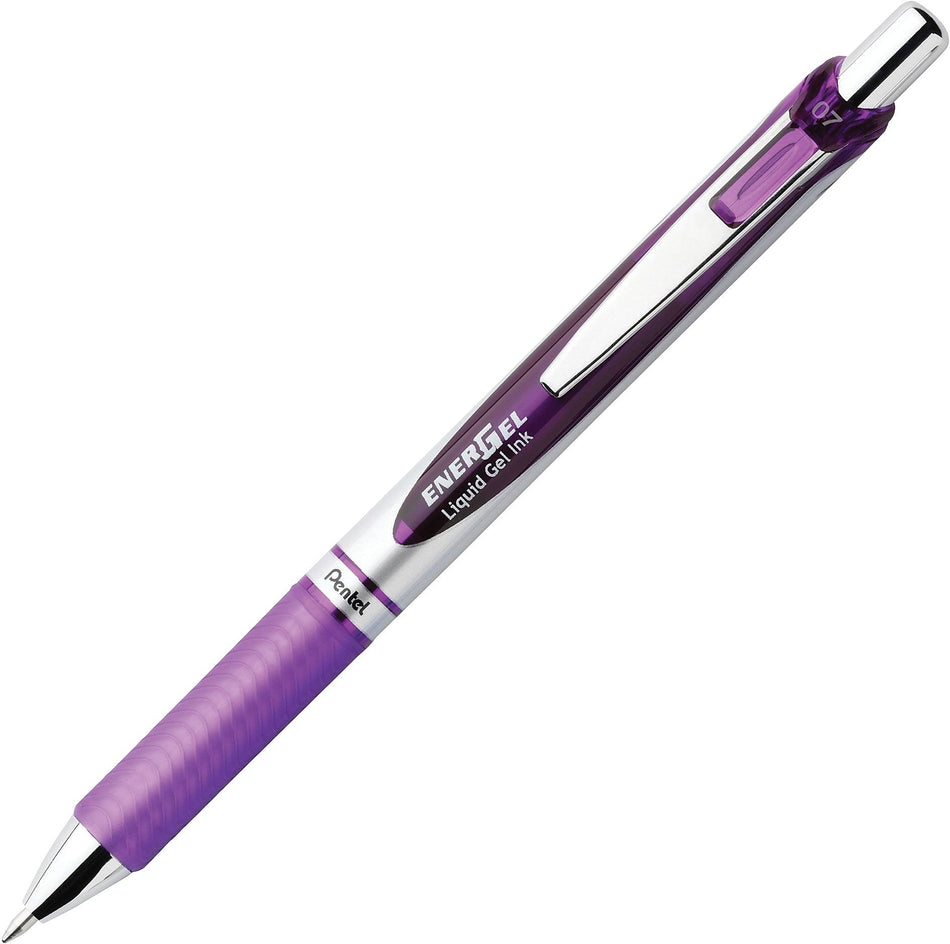 Pentel EnerGel Retractable Gel Pen, Medium Point, Purple Ink