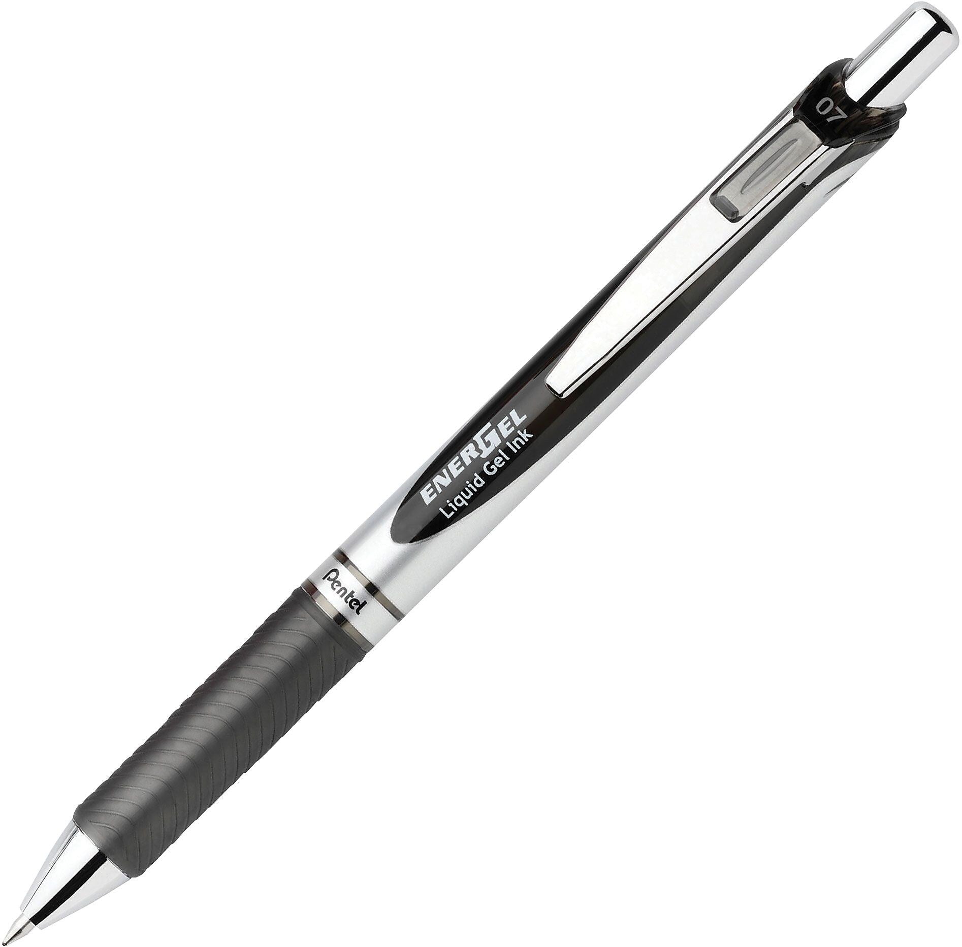 Pentel® EnerGel RTX Liquid Gel Pen, 0.7mm, Black, 5/Pack