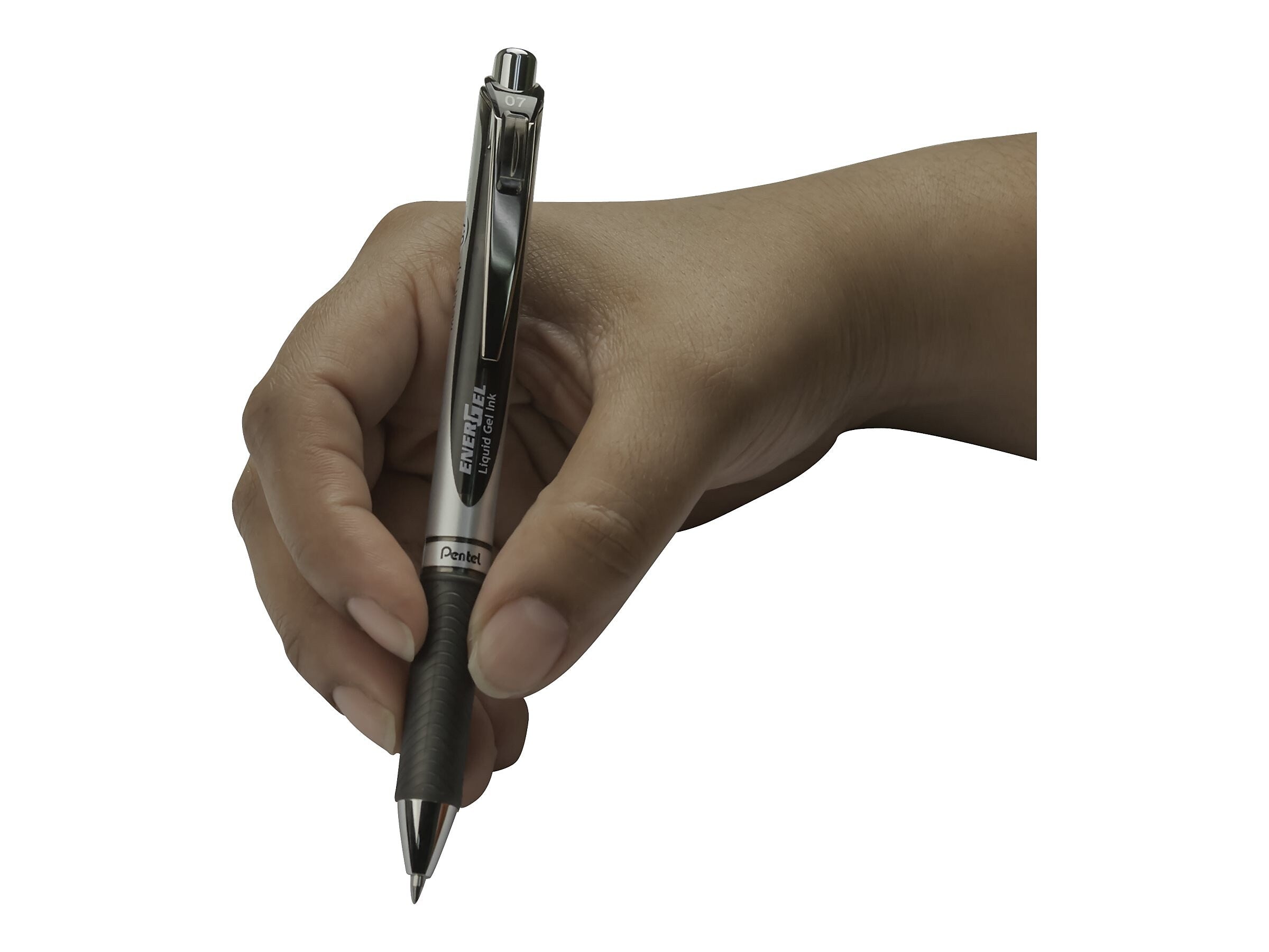 Pentel EnerGel RTX Retractable Gel Pens, Medium Point, Black Ink, 6/Pack