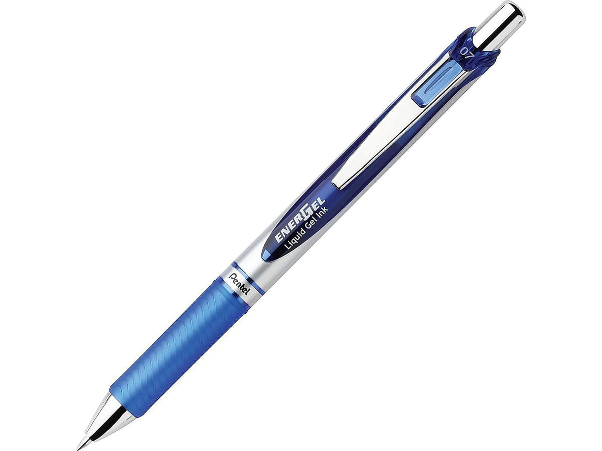 Pentel EnerGel RTX Retractable Gel Pens, Medium Point, Blue Ink, 3/Pack