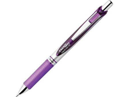 Pentel EnerGel RTX Retractable Gel Pens, Medium Point, Purple Ink, 3/Pack