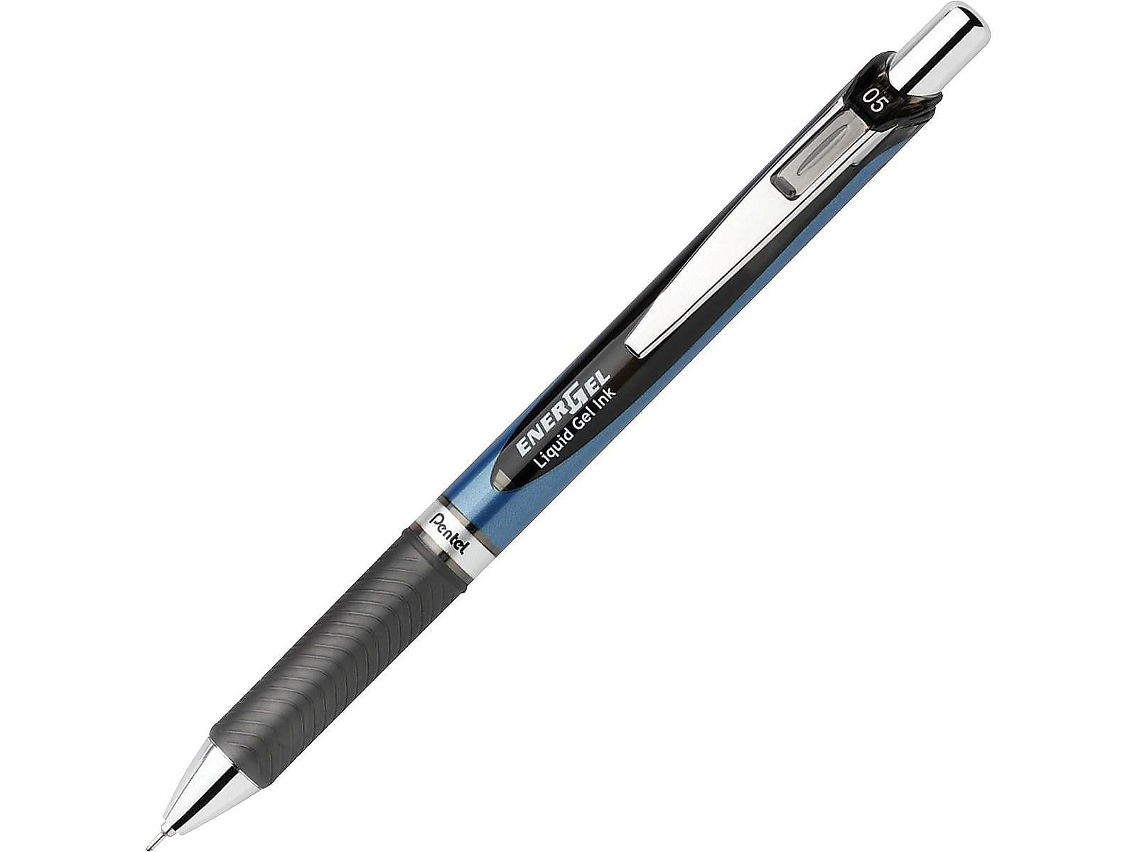 Pentel EnerGel RTX Retractable Gel Pens, Needle Tip Fine Point, Black Ink, 3/Pack