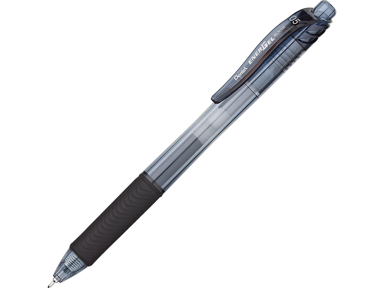 Pentel EnerGel-X Retractable Gel Pens, Fine Point, Black Ink, 12/Pack