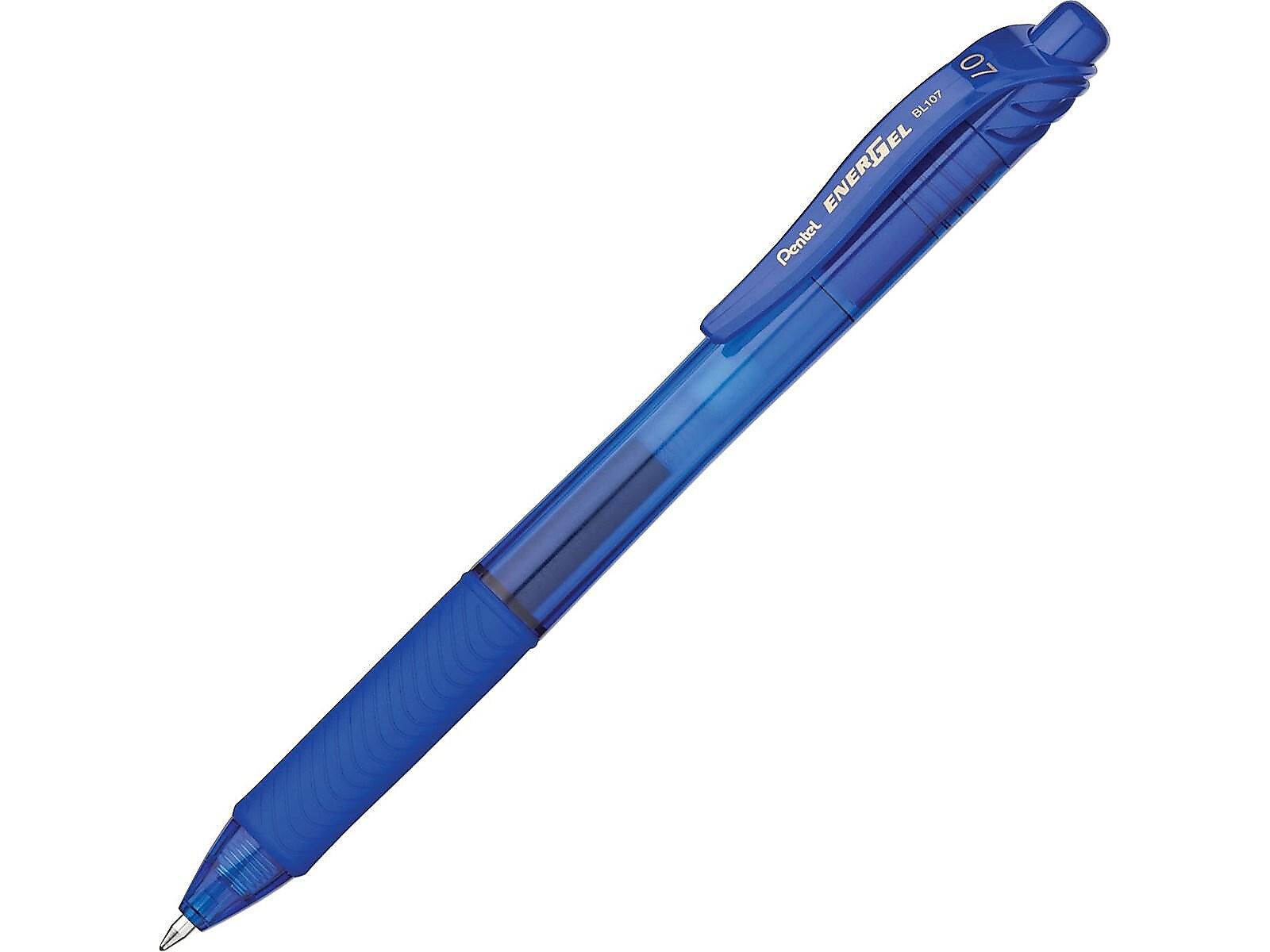 Pentel EnerGel-X Retractable Gel Pens, Fine Point, Blue Ink, 12/Pack