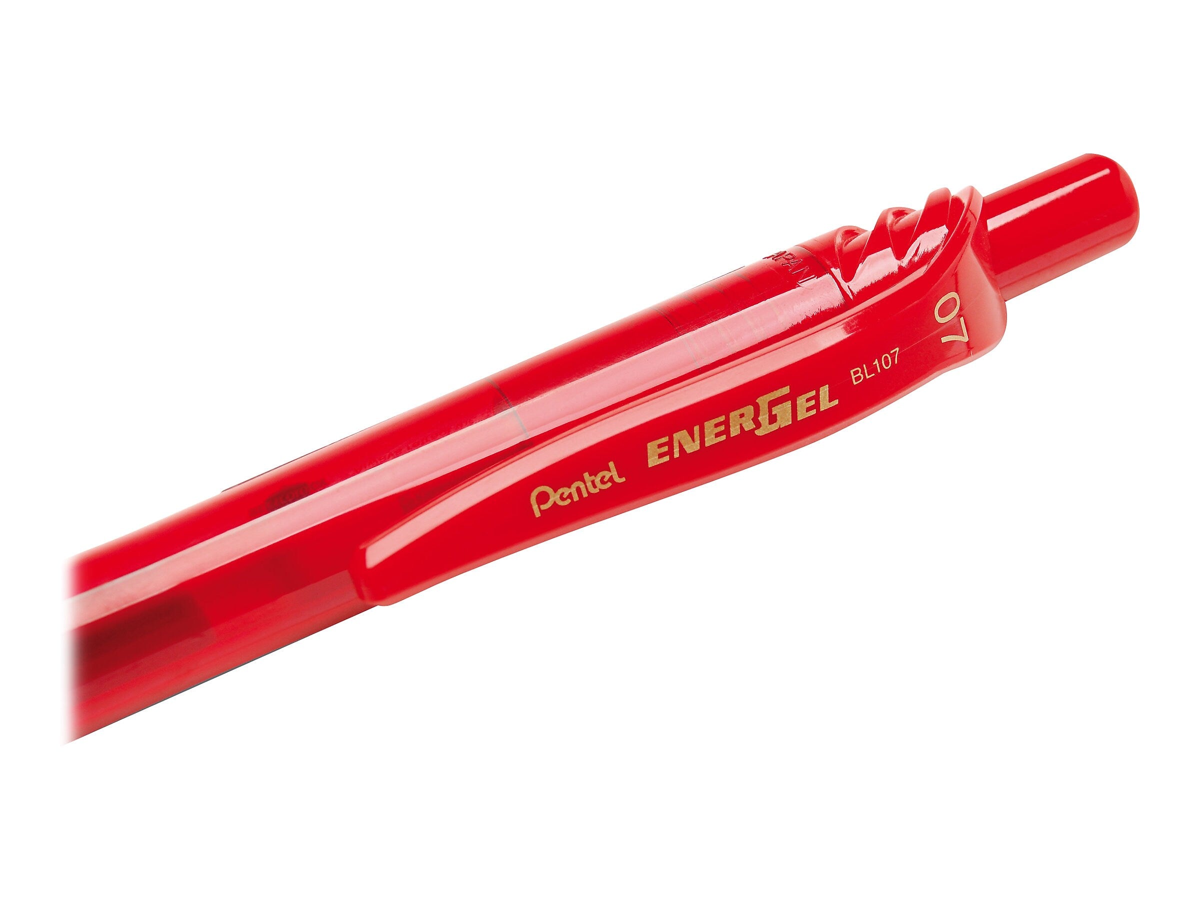 Pentel EnerGel-X Retractable Gel Pens, Medium Point, Red Ink, 12/Pack