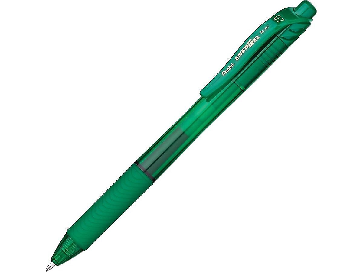 Pentel EnerGel-X RollerGel Retractable Gel Pens, Medium Point, Green Ink, Dozen