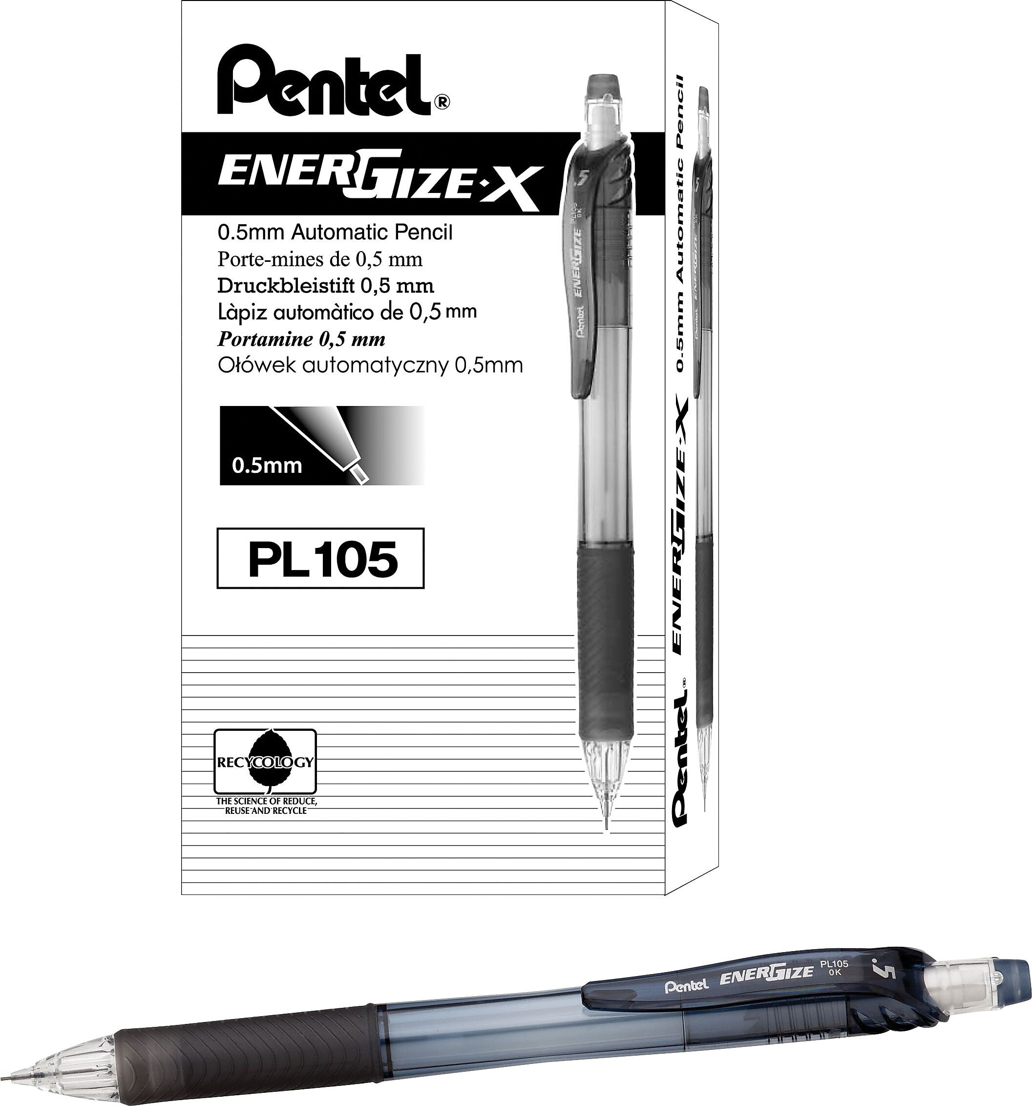 Pentel EnerGize-X Mechanical Pencil, 0.5mm, #2 Medium Lead, Dozen
