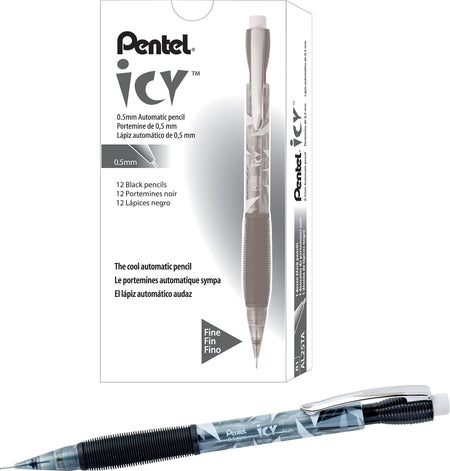 Pentel Icy Mechanical Pencil, 0.5mm, #2 Medium Lead, Dozen