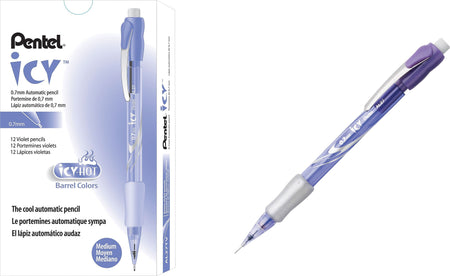 Pentel Icy Mechanical Pencil, 0.7mm, #2 Soft Lead, Dozen