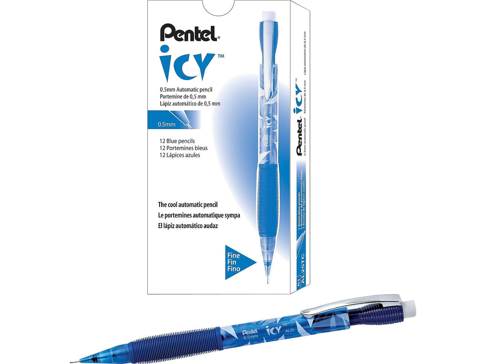 Pentel Icy Mechanical Pencils, 0.5mm Lead, Dozen