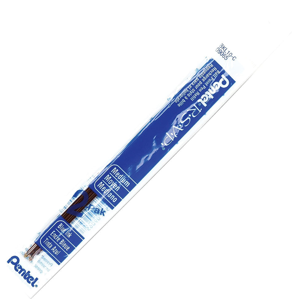 Pentel® RSVP Ballpoint Pen Refills, 1.0mm, Blue, 2 per pack