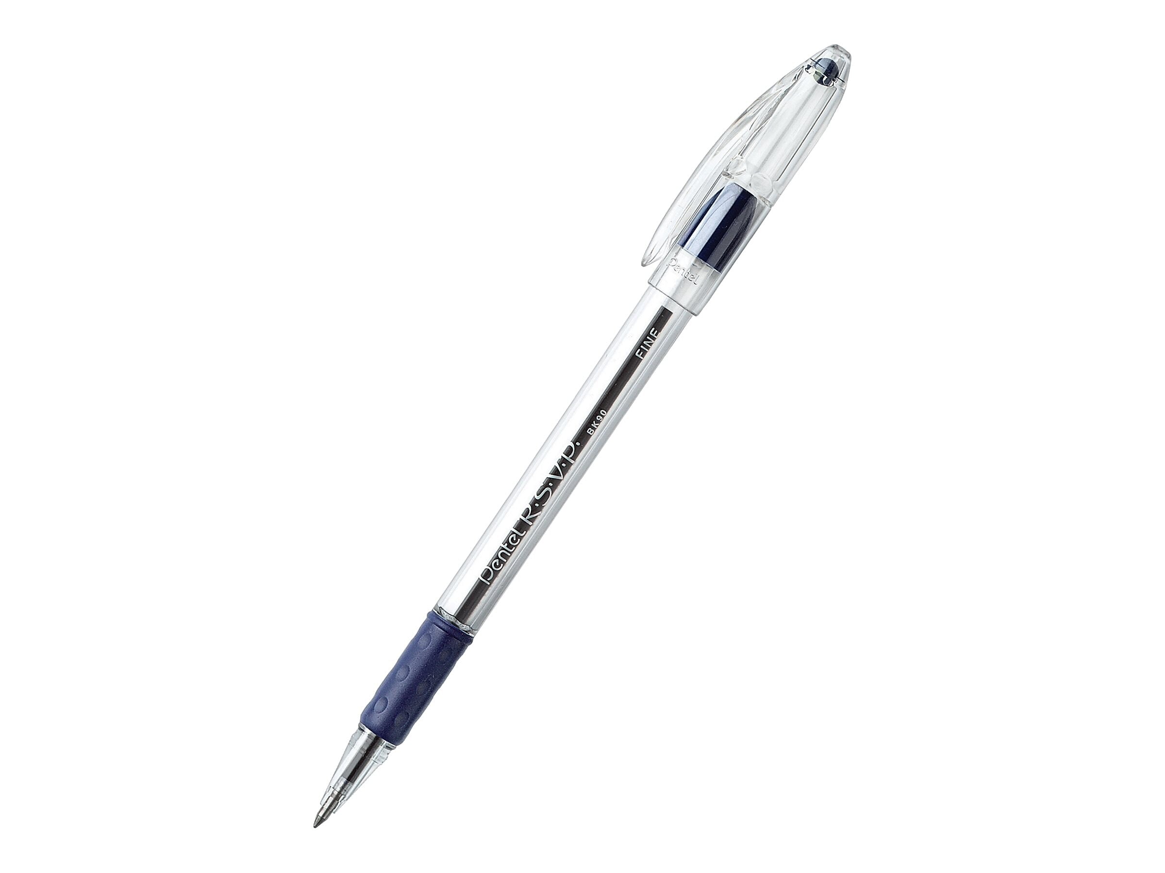 Pentel R.S.V.P. Ballpoint Pens, Fine Point, Blue Ink, Dozen